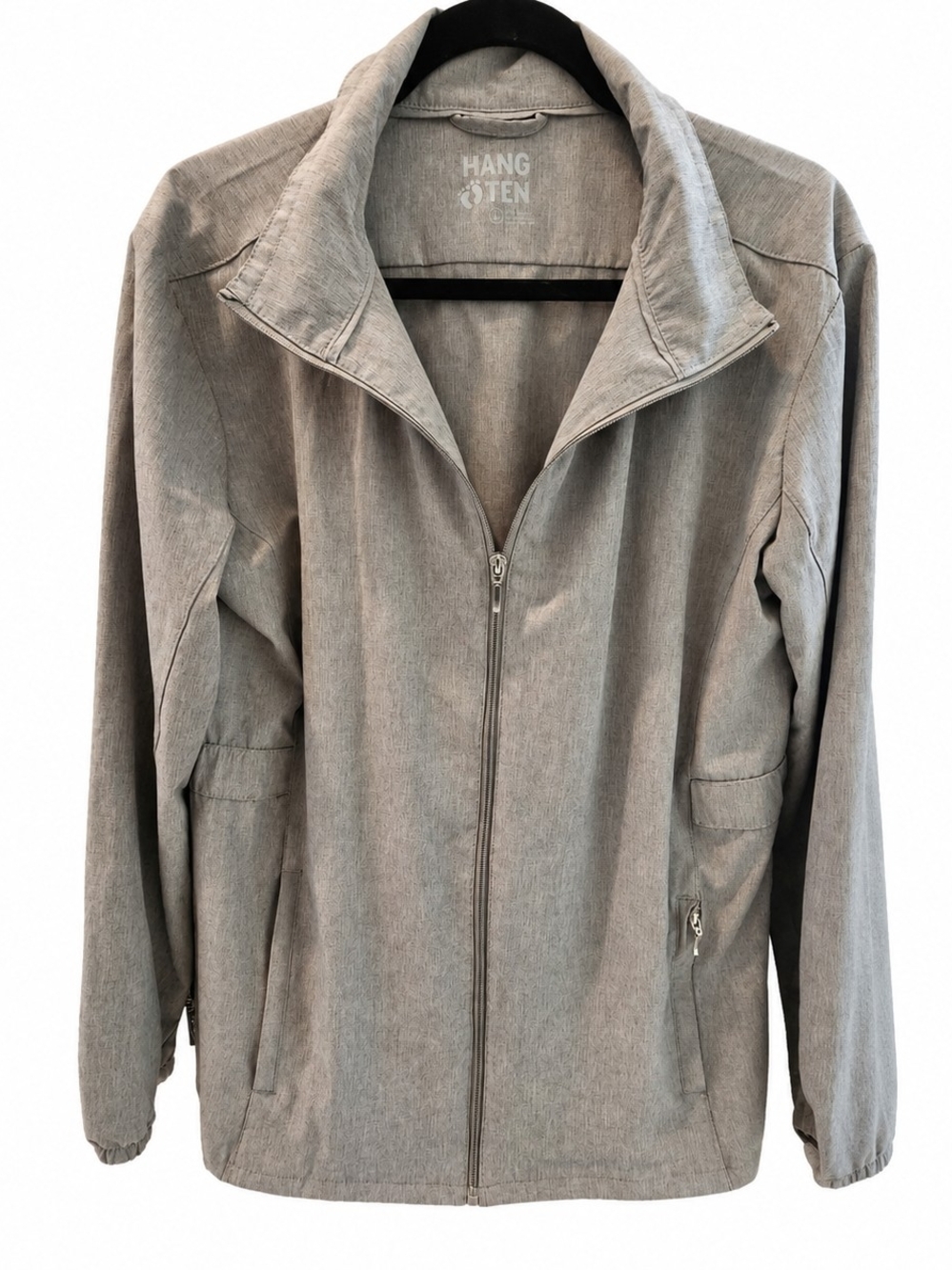 Hang Ten Women's UPF 50+ Lightweight Full Zip Jacket Gray L